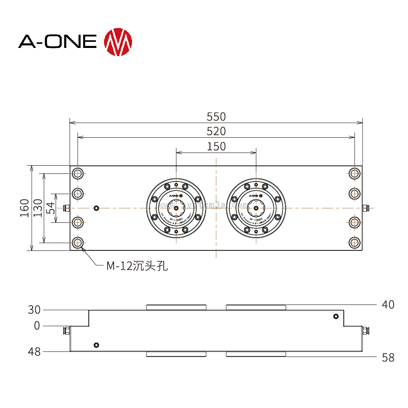 Double-sided bridge zero-point chuck 3A-10000824