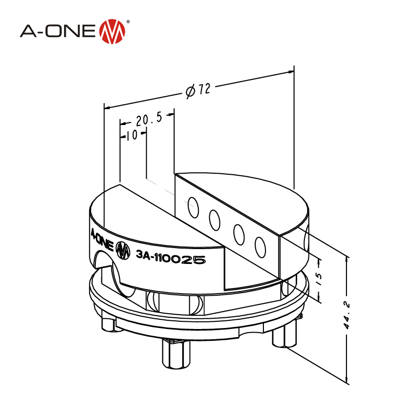 Uniholder Ø72 ；6 pieces 3A-110025