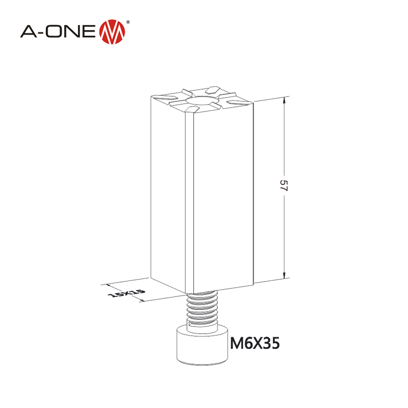 Holder straight 25 x 25 x 57mm 3A-300100