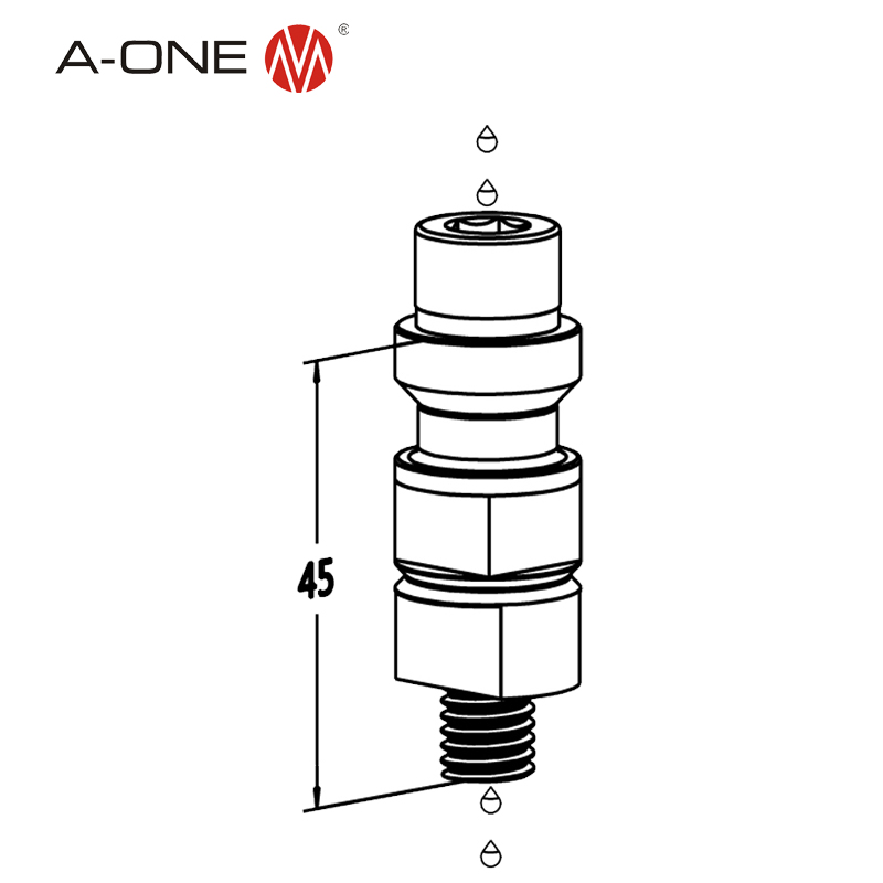 Spigot F/A EDM M10*45 für Spülen 3A-400038 RUSHE